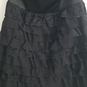 Express Satin and Tule layered strappless mini